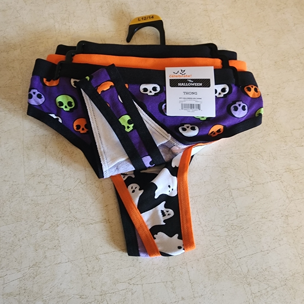 Women's Halloween Thong Panties, 3-Pack - Picture 2 of 5